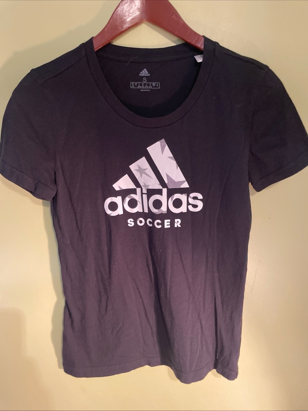 adidas Black Tee with White Soccer Logo